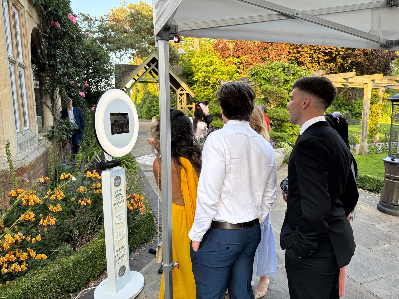 Guests recording a video message