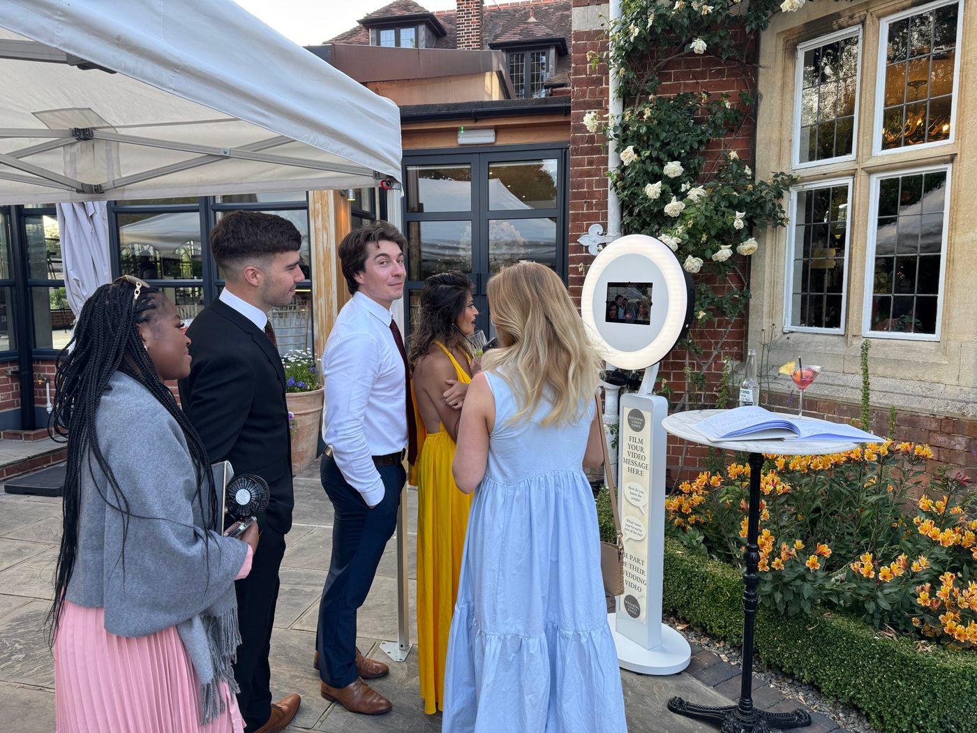 Guests using the video guestbook