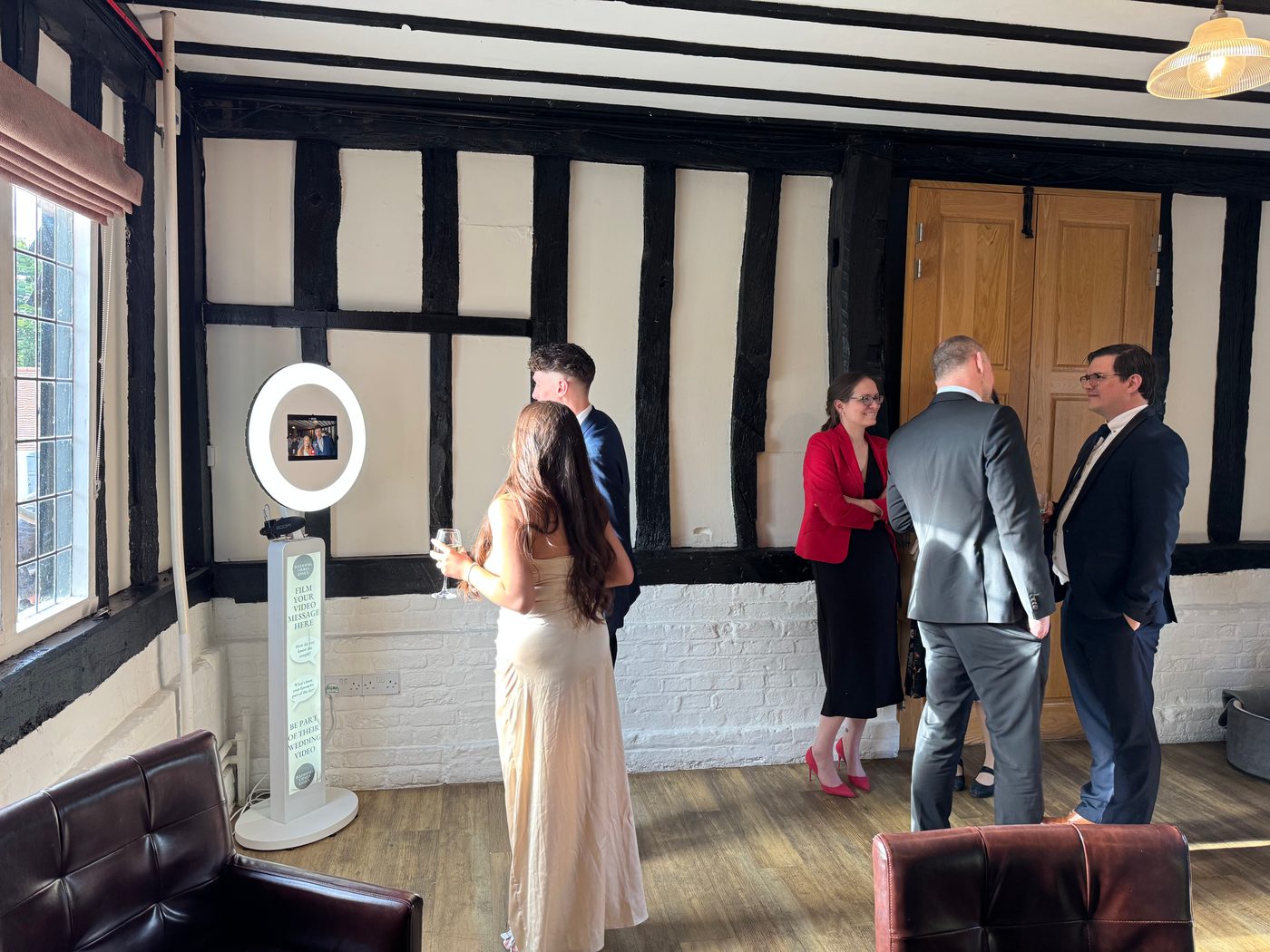 Video guestbook booth at an Essex wedding